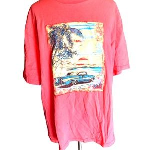 Joe Marlin, Unwind '57 GM Chevy pink/salmon men's short sleeve tee shirt, L